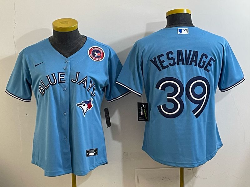 Women 2025 Toronto Blue Jays #39 Yesavage Light blue Game Nike MLB Jersey style 005->women mlb jersey->Women Jersey
